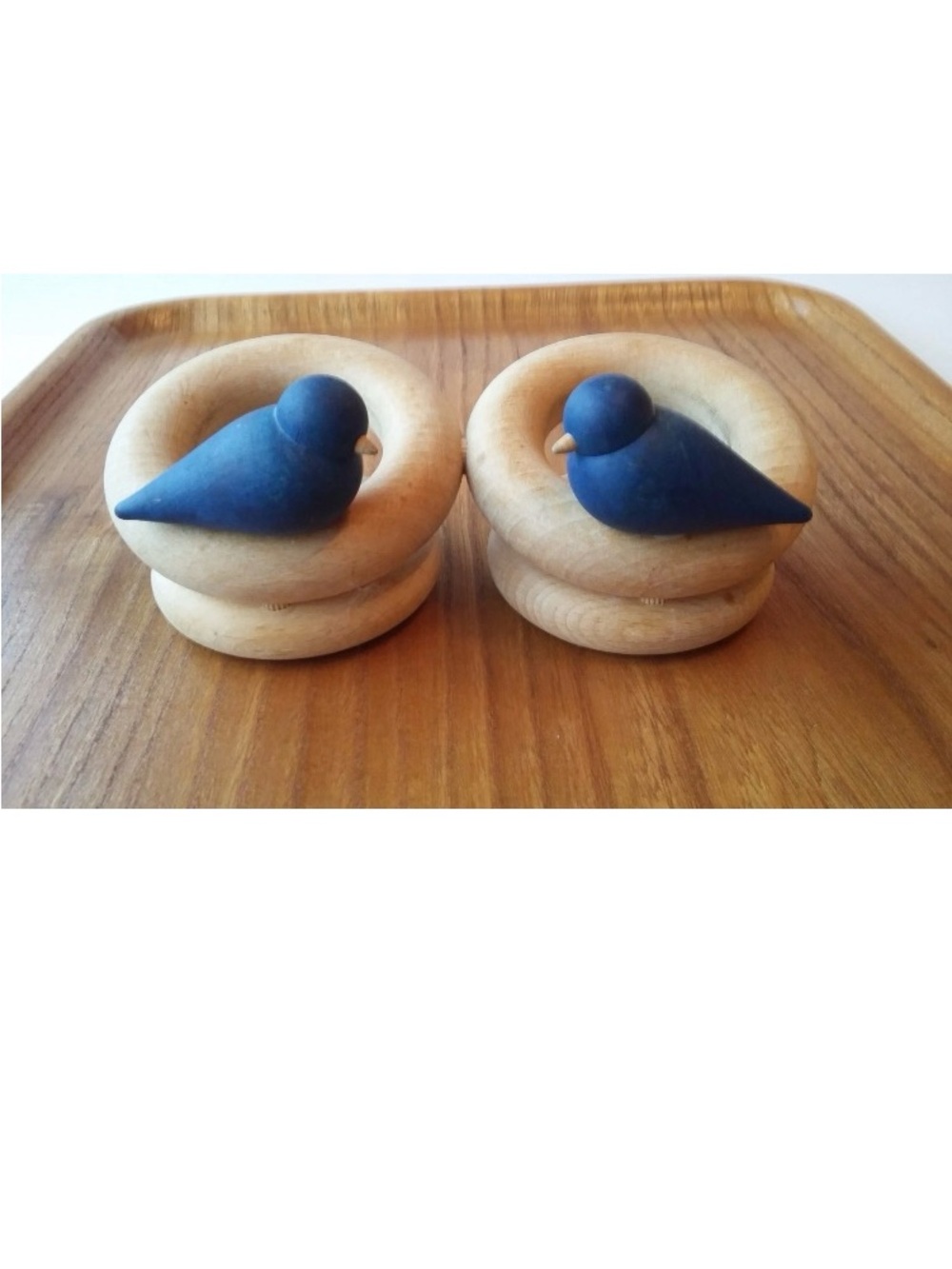 Aarikka Wooden Blue Bird Finnish Napkin or phone or remote holder